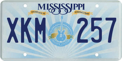 MS license plate XKM257