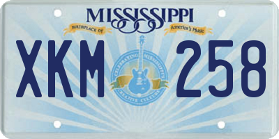 MS license plate XKM258