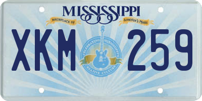 MS license plate XKM259