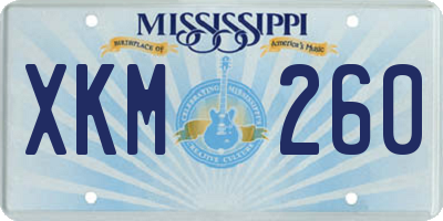MS license plate XKM260