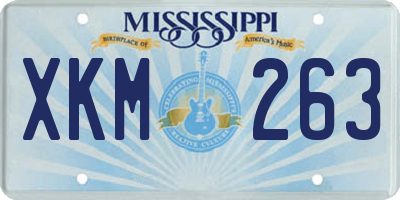 MS license plate XKM263