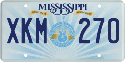 MS license plate XKM270