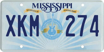 MS license plate XKM274