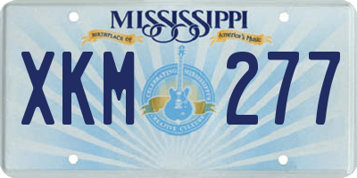 MS license plate XKM277