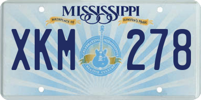 MS license plate XKM278