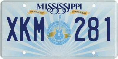 MS license plate XKM281