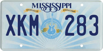 MS license plate XKM283