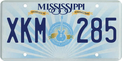 MS license plate XKM285