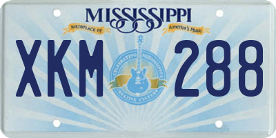 MS license plate XKM288