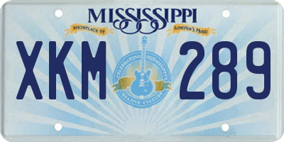 MS license plate XKM289