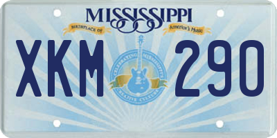 MS license plate XKM290