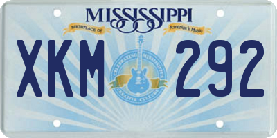 MS license plate XKM292