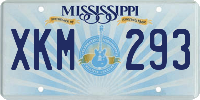 MS license plate XKM293