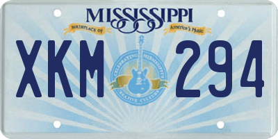 MS license plate XKM294