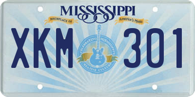 MS license plate XKM301