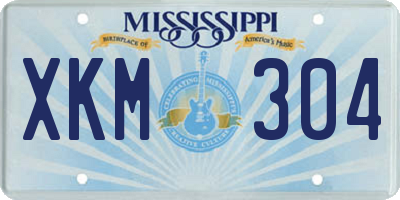 MS license plate XKM304