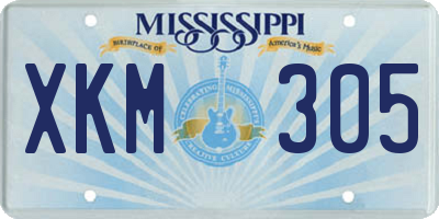 MS license plate XKM305