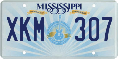 MS license plate XKM307