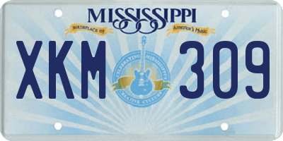 MS license plate XKM309