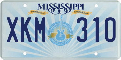 MS license plate XKM310