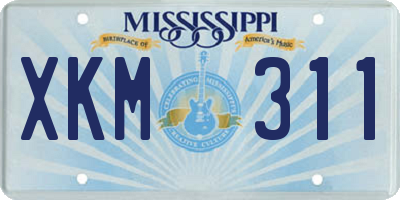 MS license plate XKM311