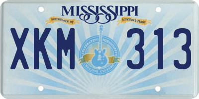 MS license plate XKM313