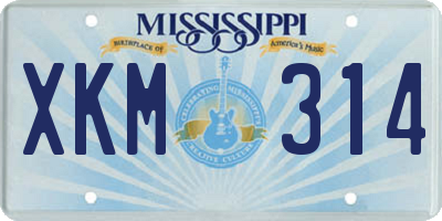 MS license plate XKM314
