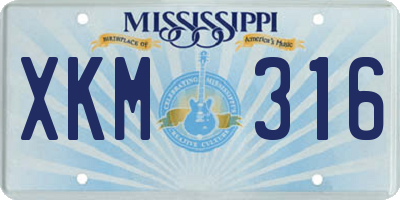 MS license plate XKM316