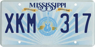 MS license plate XKM317