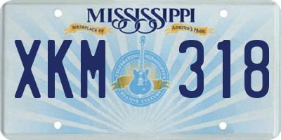 MS license plate XKM318
