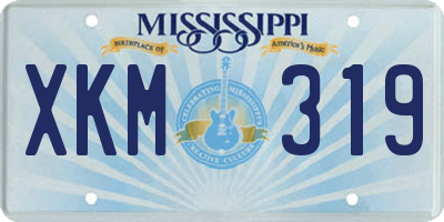 MS license plate XKM319