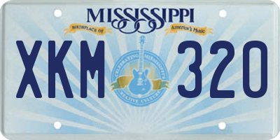 MS license plate XKM320