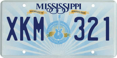MS license plate XKM321