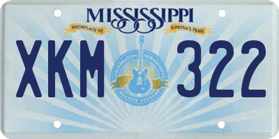 MS license plate XKM322