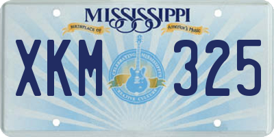 MS license plate XKM325