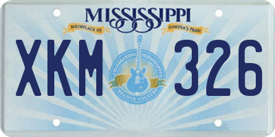 MS license plate XKM326