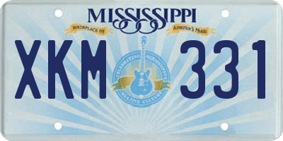 MS license plate XKM331