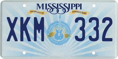 MS license plate XKM332