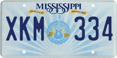 MS license plate XKM334