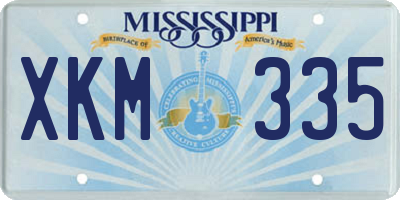 MS license plate XKM335