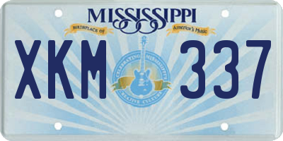 MS license plate XKM337