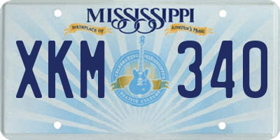MS license plate XKM340