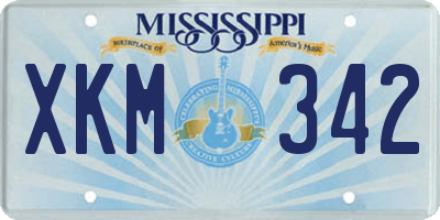 MS license plate XKM342