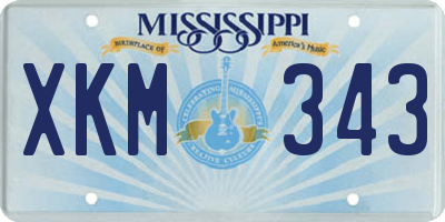 MS license plate XKM343