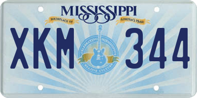 MS license plate XKM344