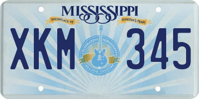 MS license plate XKM345