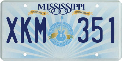 MS license plate XKM351