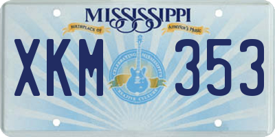 MS license plate XKM353