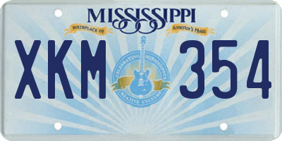 MS license plate XKM354