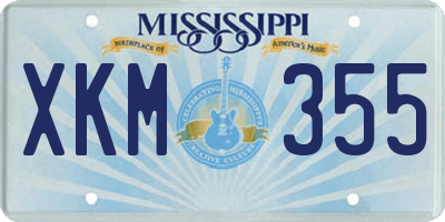 MS license plate XKM355